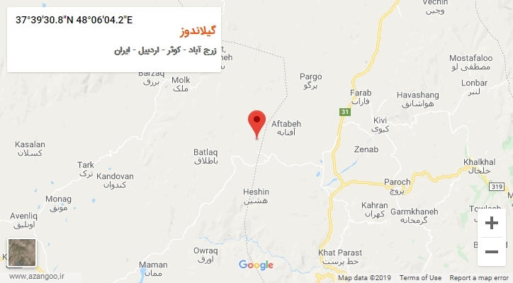 روستای گیلاندوز بر روی نقشه
