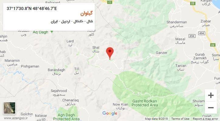 روستای گیلوان بر روی نقشه