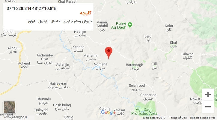 روستای گلیجه بر روی نقشه