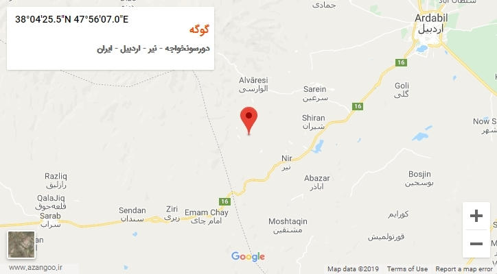 روستای گوگه بر روی نقشه