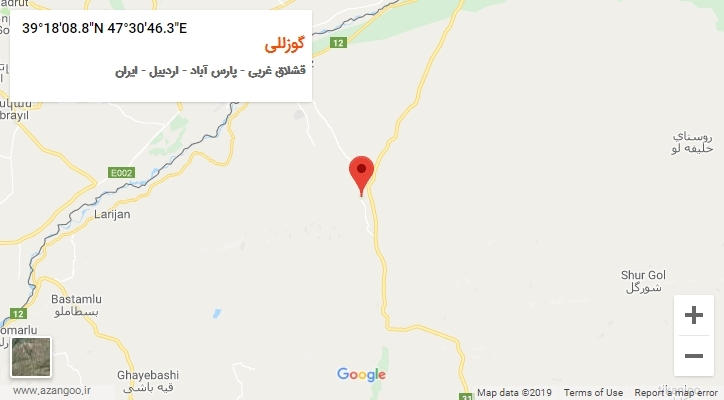 روستای گوزللی بر روی نقشه