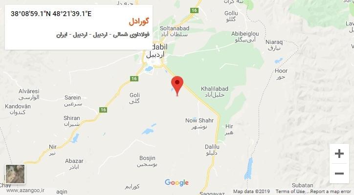 روستای گورادل بر روی نقشه