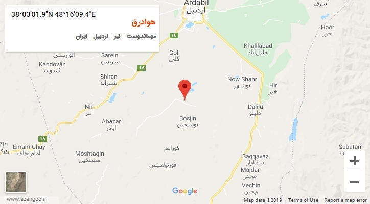 روستای هوادرق بر روی نقشه