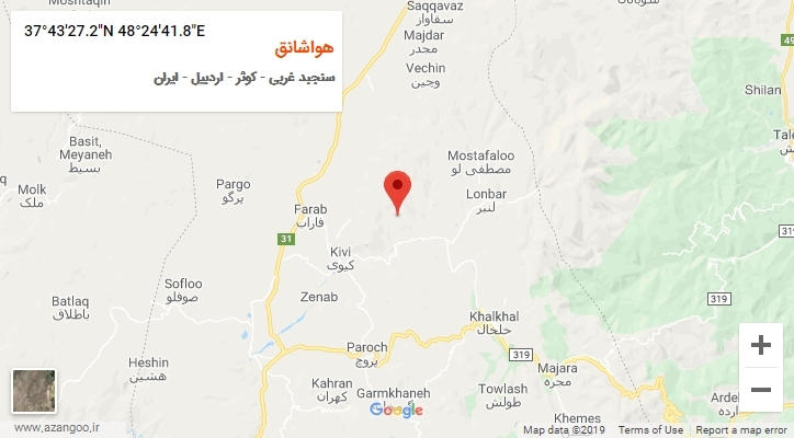 روستای هواشانق بر روی نقشه