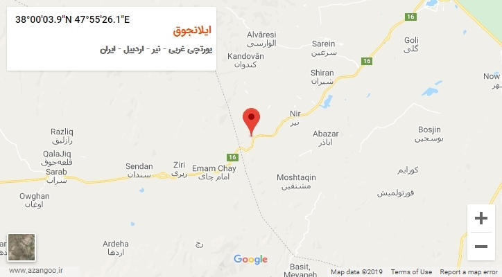 روستای ایلانجوق بر روی نقشه
