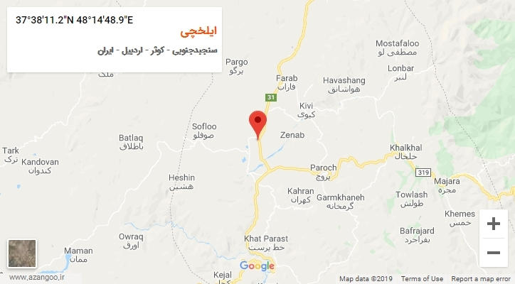 روستای ایلخچی بر روی نقشه