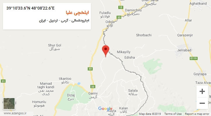 روستای ایلخچی علیا بر روی نقشه