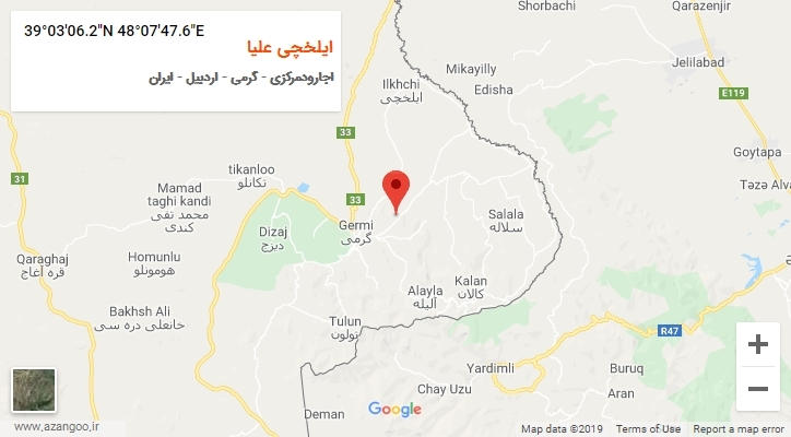 روستای ایلخچی علیا بر روی نقشه