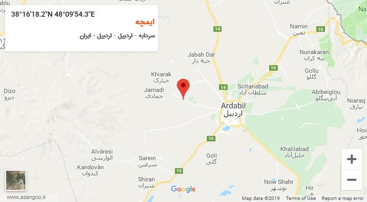 روستای ایمچه بر روی نقشه