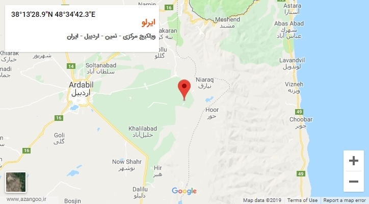 روستای ایرلو بر روی نقشه