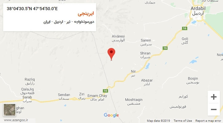 روستای ایرینجی بر روی نقشه