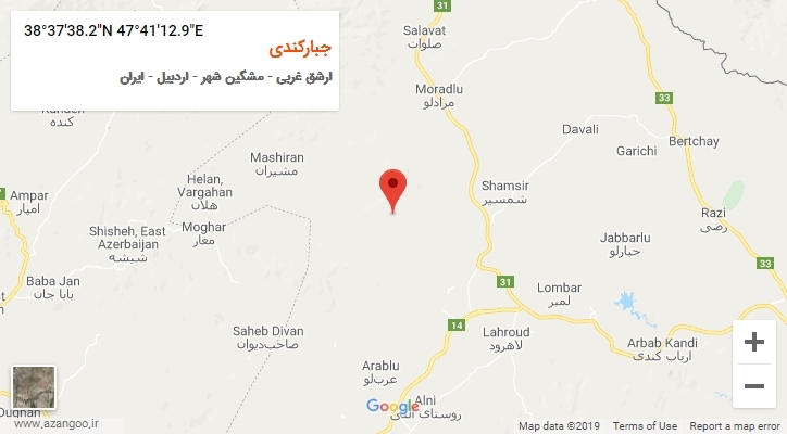 روستای جبارکندی بر روی نقشه
