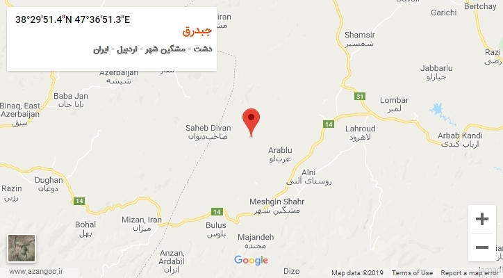 روستای جبدرق بر روی نقشه