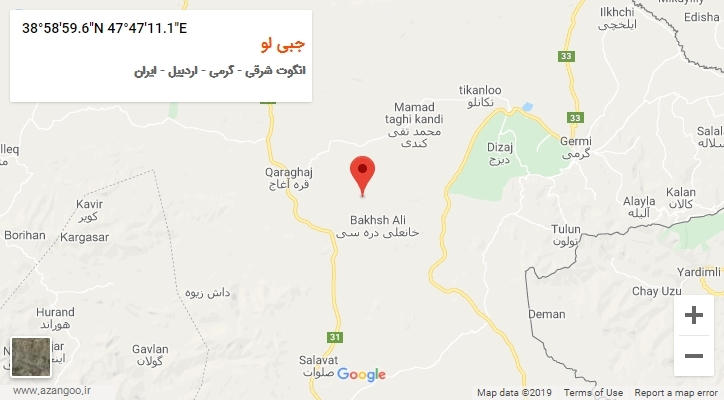 روستای جبی لو بر روی نقشه