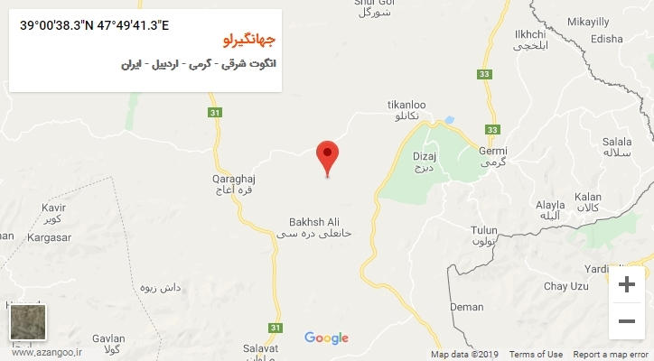 روستای جهانگیرلو بر روی نقشه