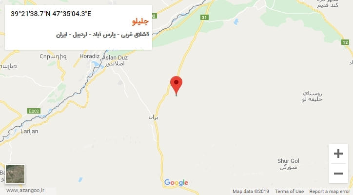 روستای جلیلو بر روی نقشه