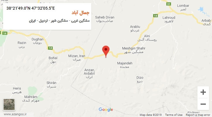 روستای جمال آباد بر روی نقشه