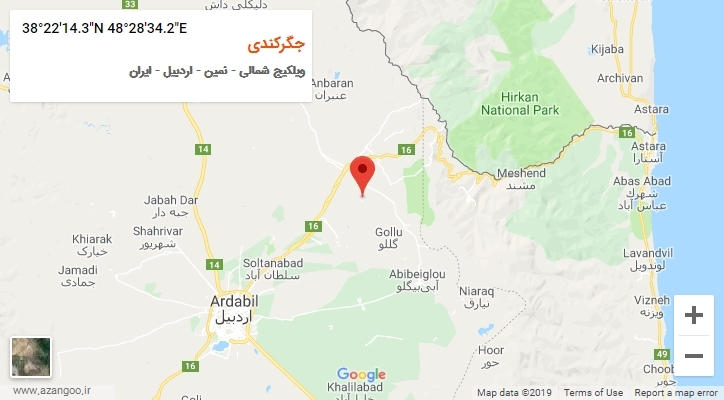 روستای جگرکندی بر روی نقشه