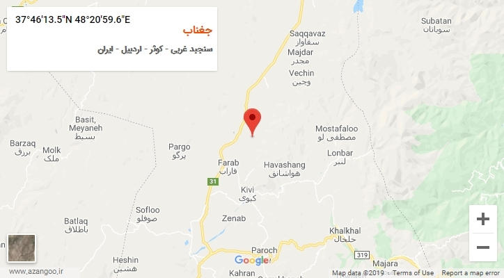 روستای جغناب بر روی نقشه