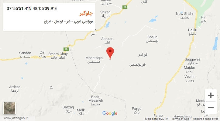 روستای جلوگیر بر روی نقشه