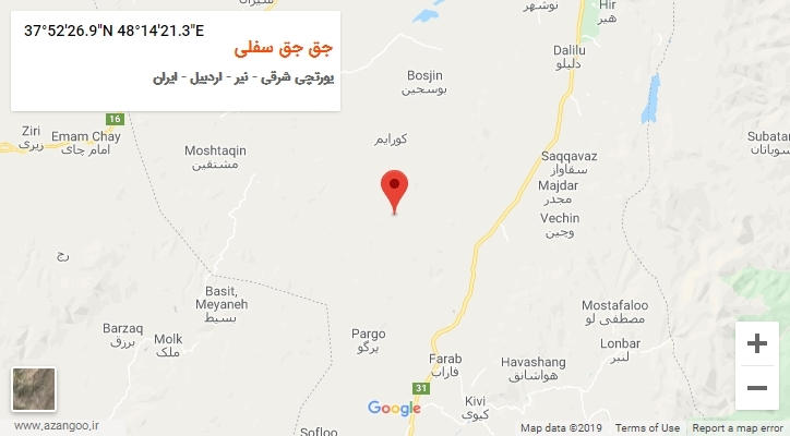 روستای جق جق سفلی بر روی نقشه