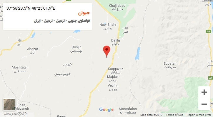 روستای جیوان بر روی نقشه