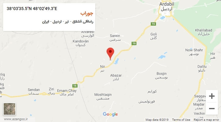 روستای جوراب بر روی نقشه