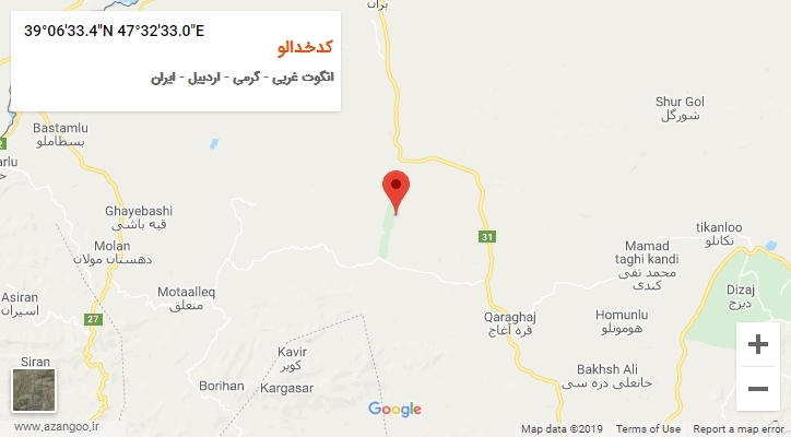 روستای کدخدالو بر روی نقشه