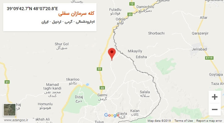 روستای کله سرمازان سفلی بر روی نقشه