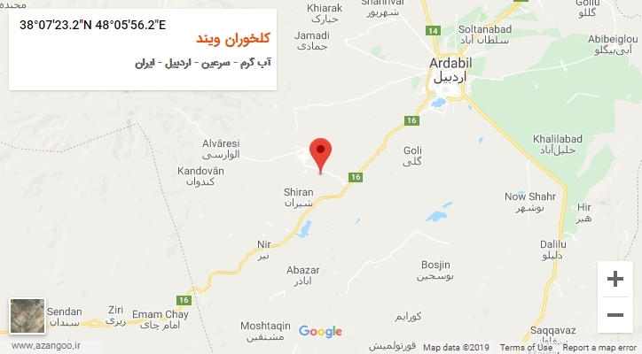 روستای کلخوران ویند بر روی نقشه