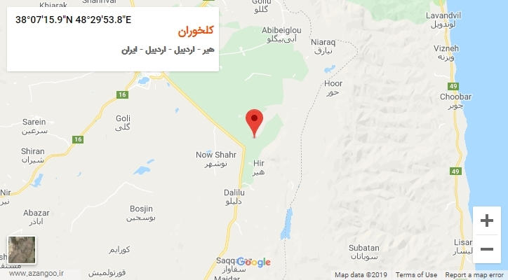 روستای کلخوران بر روی نقشه