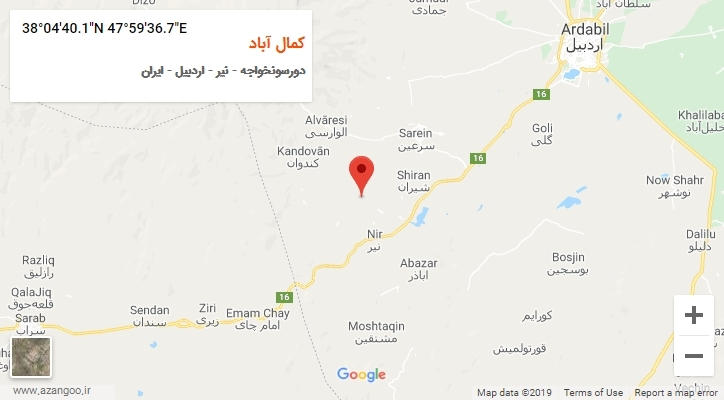 روستای کمال آباد بر روی نقشه