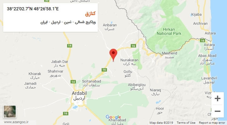 روستای کنازق بر روی نقشه