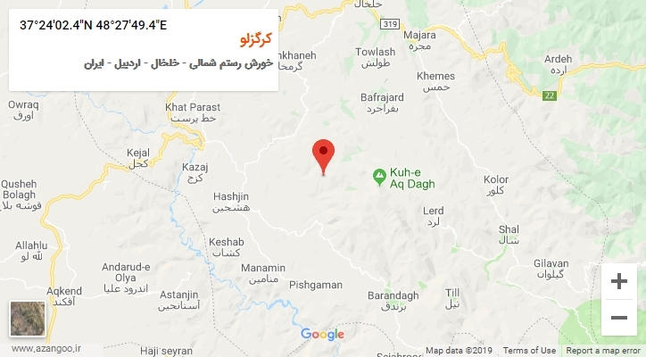 روستای کرگزلو بر روی نقشه