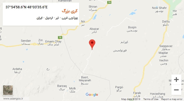 روستای کری بزرگ بر روی نقشه