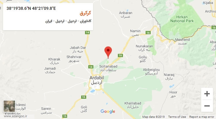 روستای کرکرق بر روی نقشه