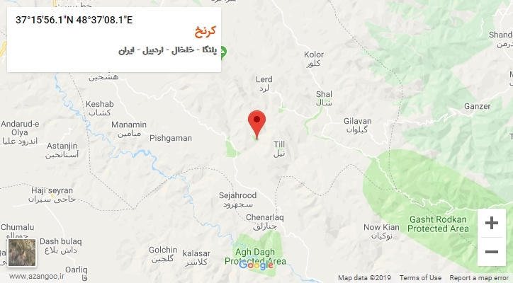 روستای کرنخ بر روی نقشه