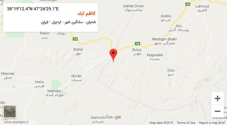 روستای کاظم آباد بر روی نقشه