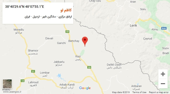 روستای کاظم لو بر روی نقشه
