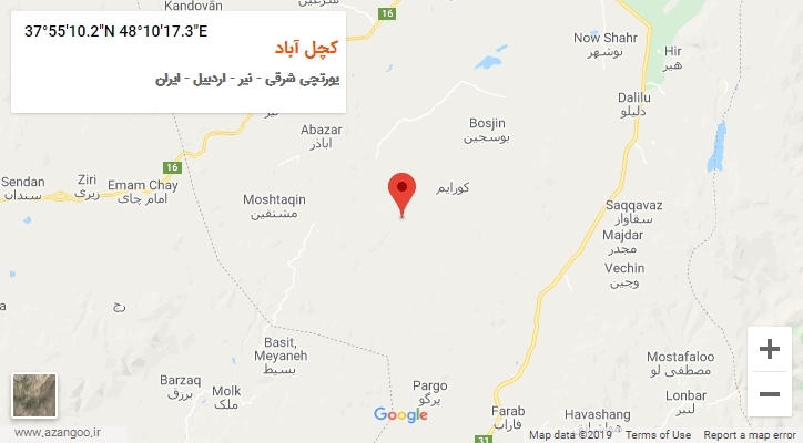 روستای کچل آباد بر روی نقشه