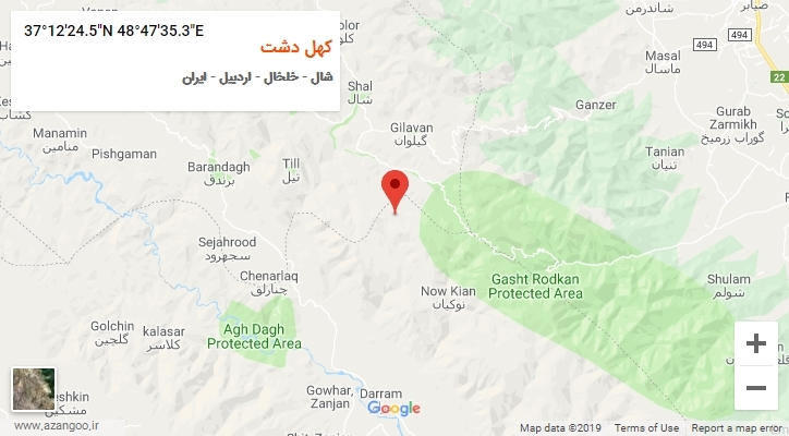 روستای کهل دشت بر روی نقشه