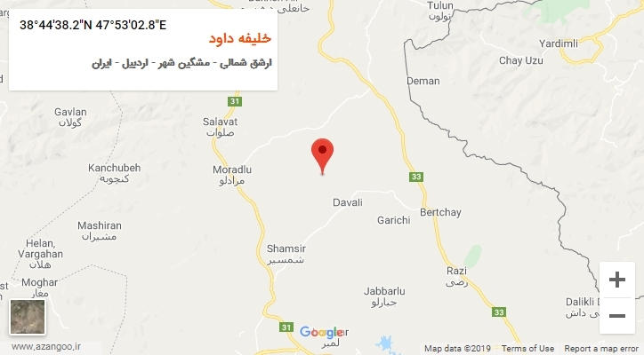 روستای خلیفه داود بر روی نقشه
