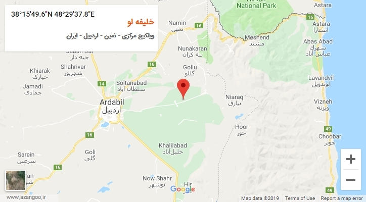 روستای خلیفه لو بر روی نقشه