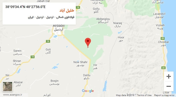 روستای خلیل آباد بر روی نقشه