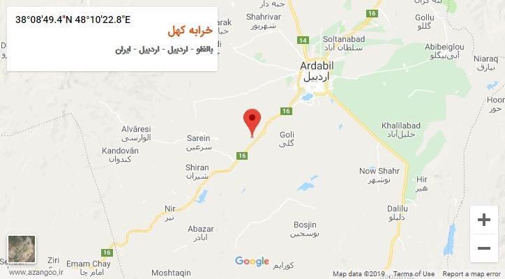 روستای خرابه کهل بر روی نقشه