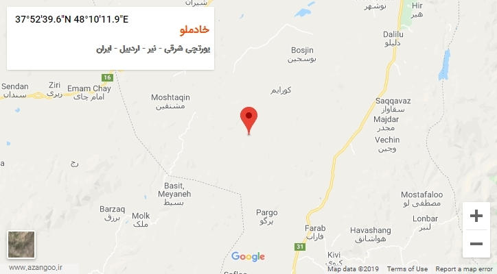 روستای خادملو بر روی نقشه