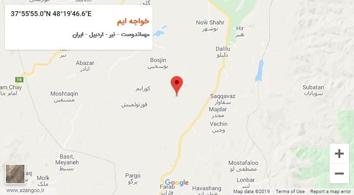 روستای خواجه ایم بر روی نقشه