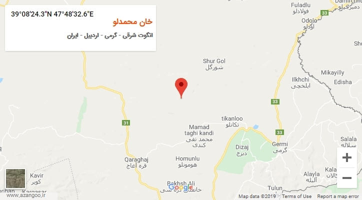 روستای خان محمدلو بر روی نقشه