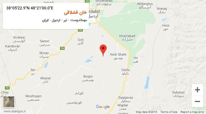 روستای خان قشلاقی بر روی نقشه