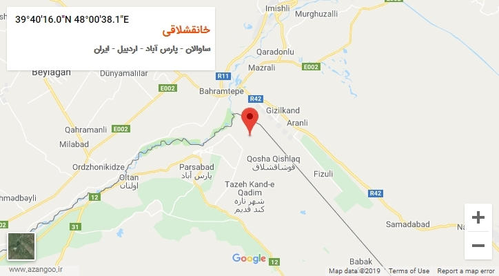 روستای خانقشلاقی بر روی نقشه